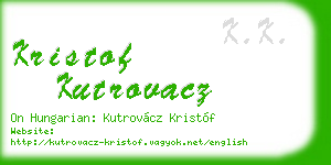 kristof kutrovacz business card